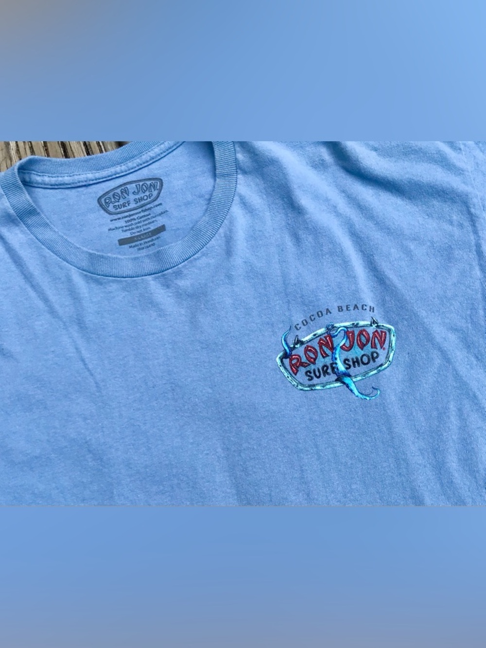 Mens XL RON JON SURF SHOP Blue Octopus Graphic Tee Shortsleeve Tshirt - Picture 4 of 7